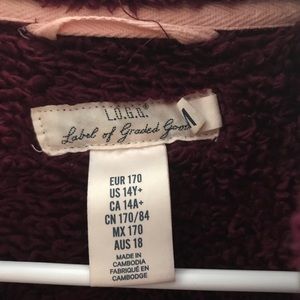 H&M girls maroon fleece